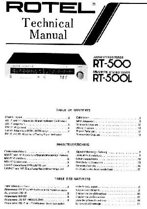 Сервисная инструкция Rotel RT-500 RT-500L ― Manual-Shop.ru