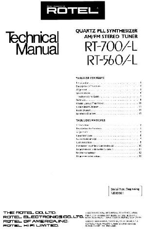 Сервисная инструкция Rotel RT-560L RT-700L ― Manual-Shop.ru