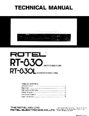 Сервисная инструкция Rotel RT-830, RT-830L ― Manual-Shop.ru