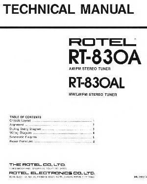 Сервисная инструкция Rotel RT-830A, RT-830AL ― Manual-Shop.ru