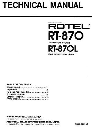 Сервисная инструкция Rotel RT-870-870L ― Manual-Shop.ru
