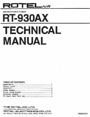 Сервисная инструкция Rotel RT-930AX ― Manual-Shop.ru