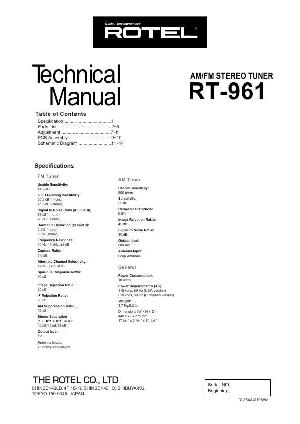Сервисная инструкция Rotel RT-961 ― Manual-Shop.ru