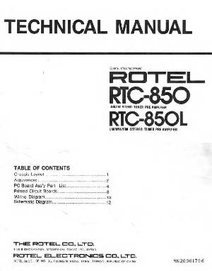 Сервисная инструкция Rotel RTC-850-850L ― Manual-Shop.ru
