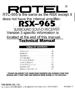 Сервисная инструкция Rotel RTC-965 ― Manual-Shop.ru