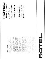 Service manual Rotel RX-150A