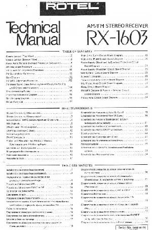 Сервисная инструкция Rotel RX-1603 ― Manual-Shop.ru