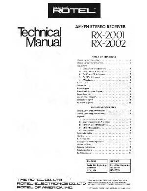 Сервисная инструкция Rotel RX-2001 ― Manual-Shop.ru