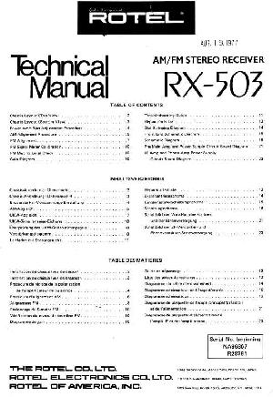 Сервисная инструкция Rotel RX-503 ― Manual-Shop.ru