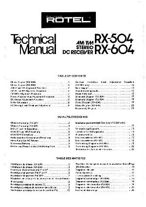 Сервисная инструкция Rotel RX-504, RX-604 ― Manual-Shop.ru