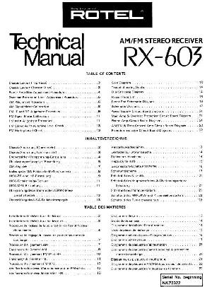 Сервисная инструкция Rotel RX-603 ― Manual-Shop.ru