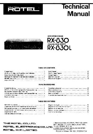 Сервисная инструкция Rotel RX-830, RX-830L ― Manual-Shop.ru