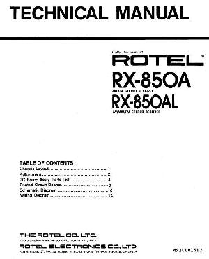 Сервисная инструкция Rotel RX-850A, RX-850AL ― Manual-Shop.ru