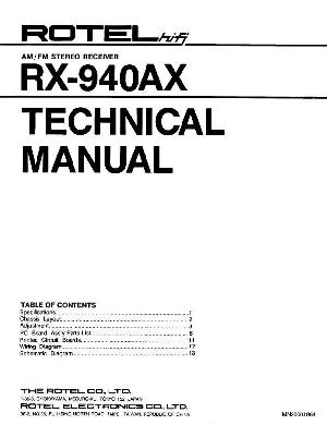 Сервисная инструкция Rotel RX-940AX ― Manual-Shop.ru