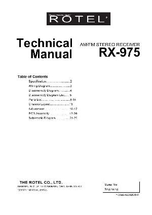 Сервисная инструкция Rotel RX-975 ― Manual-Shop.ru