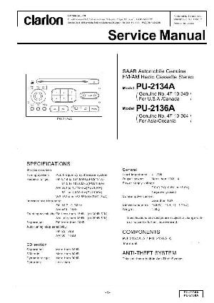 Сервисная инструкция Clarion PU-2134A ― Manual-Shop.ru