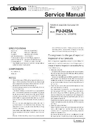Сервисная инструкция Clarion PU-2425A ― Manual-Shop.ru