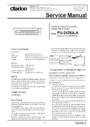 Сервисная инструкция Clarion PU-2426AA ― Manual-Shop.ru