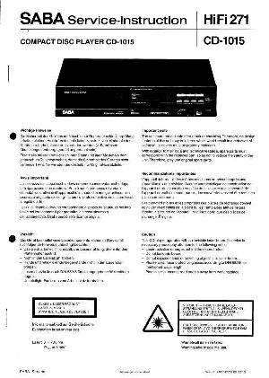 Сервисная инструкция Saba CD-1015 ― Manual-Shop.ru