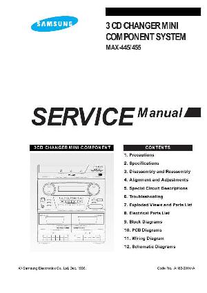Сервисная инструкция Samsung MAX-445, MAX455 ― Manual-Shop.ru