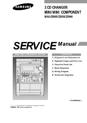 Сервисная инструкция Samsung MAX-ZS940, MAX-ZS950, MAX-ZS990 ― Manual-Shop.ru