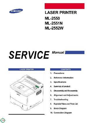Сервисная инструкция Samsung ML-2550, ML-2551N, ML-2552W  ― Manual-Shop.ru