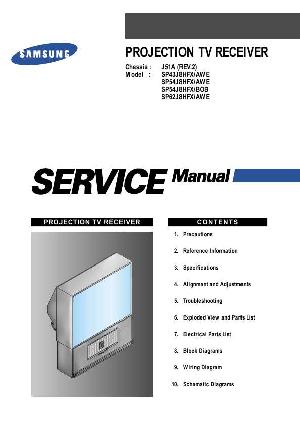 Сервисная инструкция Samsung SP-43J8HFX, SP-54J8HFX, SP-62J8HFX, J51A ― Manual-Shop.ru