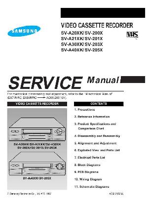 Сервисная инструкция Samsung SV-A20XK, SV-A21XK, SV-A30XK, SV-A40XK, SV-200X, SV-201X, SV-203X, SV-205X ― Manual-Shop.ru