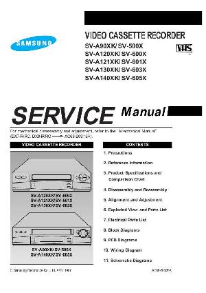 Сервисная инструкция Samsung SV-A90XK, SV-A120XK, SV-A121XK, SV-A130XK, SV-A140XK, SV-500X, SV-600X, SV-601X, SV-603X, SV-605X ― Manual-Shop.ru