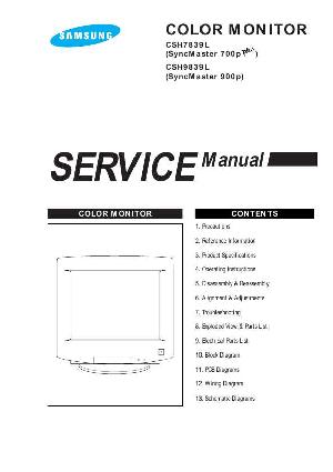 Сервисная инструкция Samsung Syncmaster 700P, 900P ― Manual-Shop.ru