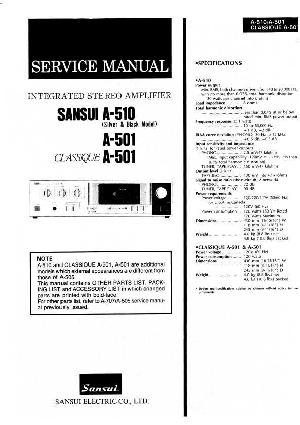 Сервисная инструкция Sansui A-501, A-510 ― Manual-Shop.ru