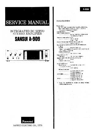 Сервисная инструкция Sansui A-909 ― Manual-Shop.ru