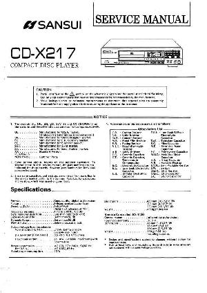Сервисная инструкция Sansui CD-X217 ― Manual-Shop.ru