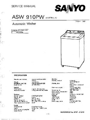 Сервисная инструкция Sanyo ASW-910PW ― Manual-Shop.ru