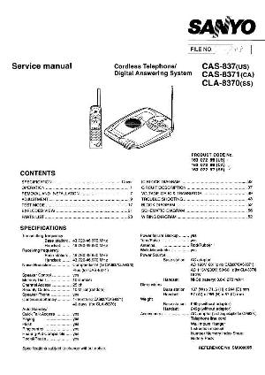 Сервисная инструкция Sanyo CAS-837, CAS-8371 ― Manual-Shop.ru