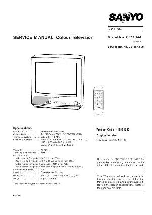 Сервисная инструкция Sanyo CE14SA4 ― Manual-Shop.ru
