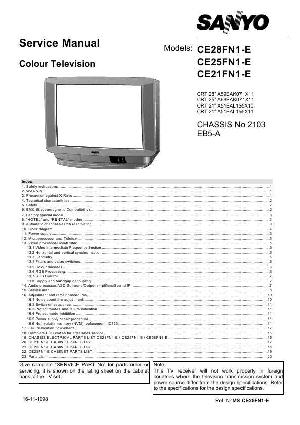 Service manual SANYO CE21FN1E, CE25FN1E, CE28FN1E, EB5-A ― Manual-Shop.ru