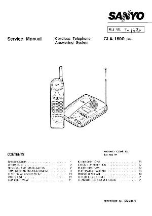 Сервисная инструкция Sanyo CLA-1600 ― Manual-Shop.ru