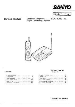 Сервисная инструкция Sanyo CLA-1700 ― Manual-Shop.ru