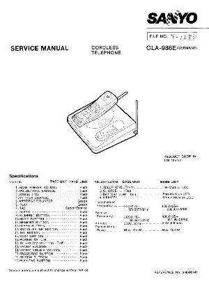 Сервисная инструкция Sanyo CLA-986 ― Manual-Shop.ru