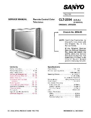 Сервисная инструкция Sanyo CLT-2054 ― Manual-Shop.ru