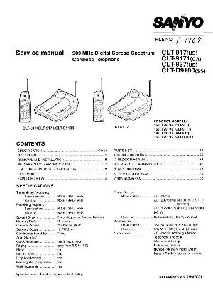 Service manual Sanyo CLT-917, CLT-937, CLT-9171 ― Manual-Shop.ru