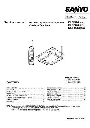 Сервисная инструкция Sanyo CLT-920, CLT-926, CLT-9261 ― Manual-Shop.ru