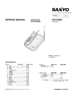 Сервисная инструкция Sanyo CLT-9250 ― Manual-Shop.ru