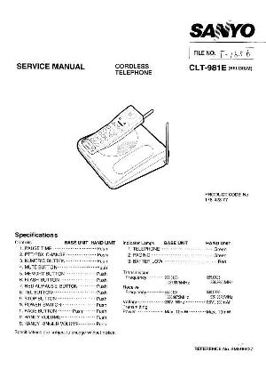Сервисная инструкция Sanyo CLT-981 ― Manual-Shop.ru