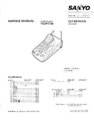 Сервисная инструкция Sanyo CLT-9810 ― Manual-Shop.ru