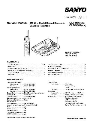 Сервисная инструкция Sanyo CLT-986, CLT-9861 ― Manual-Shop.ru