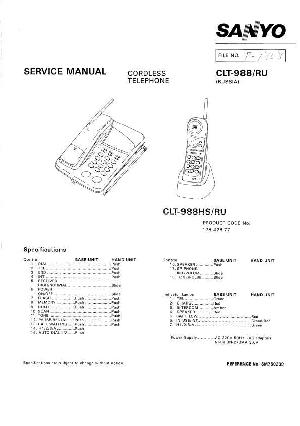 Сервисная инструкция Sanyo CLT-988 ― Manual-Shop.ru