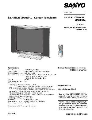 Сервисная инструкция Sanyo CM29FS1 ― Manual-Shop.ru
