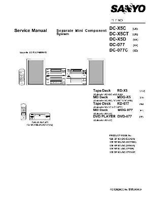 Сервисная инструкция Sanyo DC-077, DC-X5C, DC-X5CT, DC-X5D ― Manual-Shop.ru
